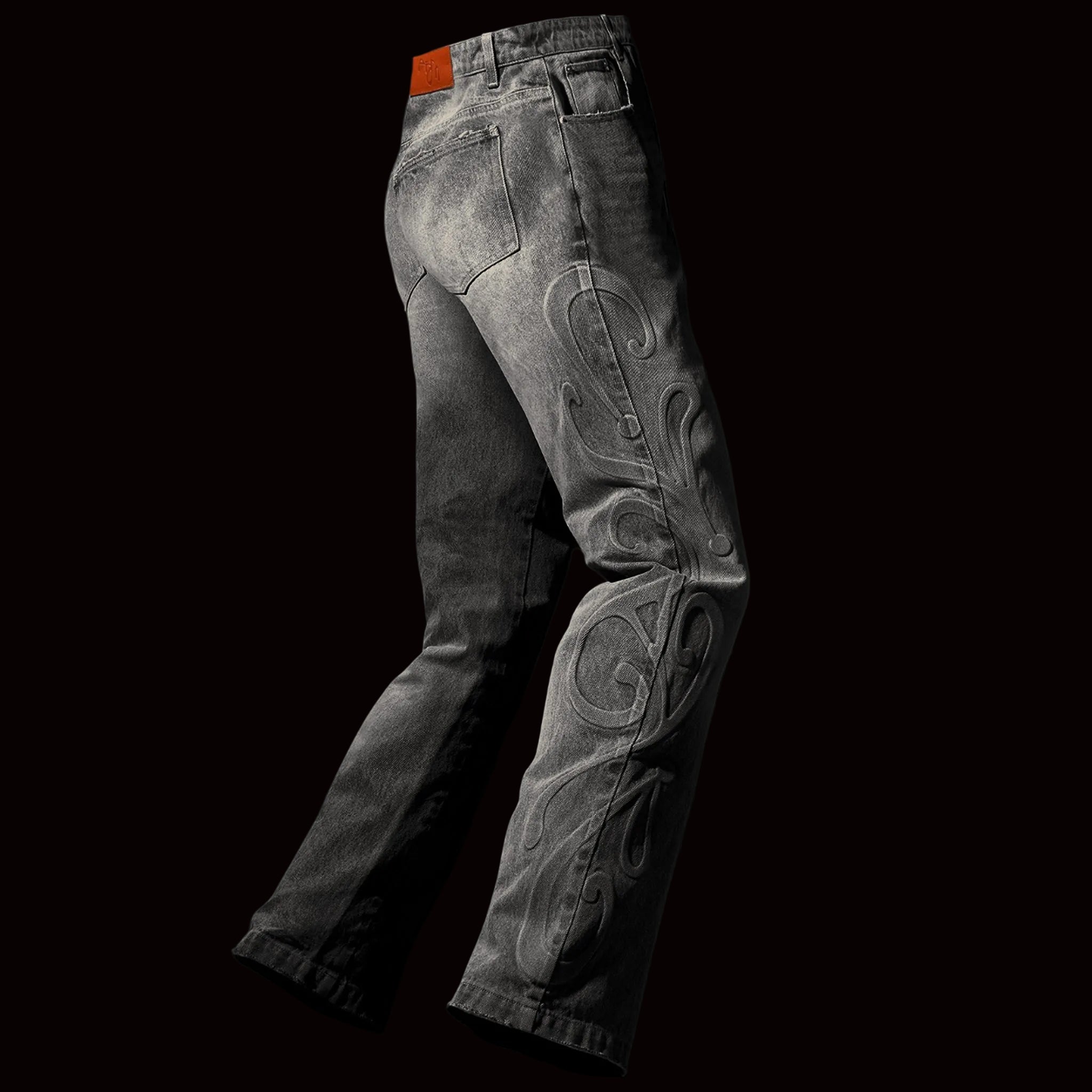 EARTH EMBOSSED DENIM PANT