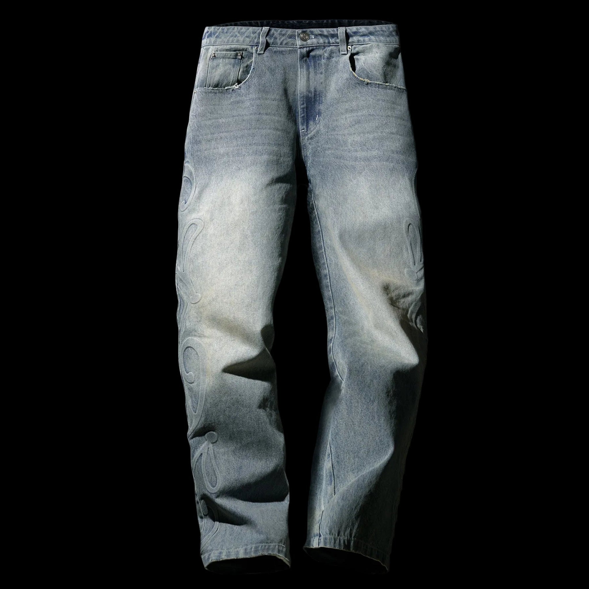 GLACIER EMBOSSED DENIM PANT