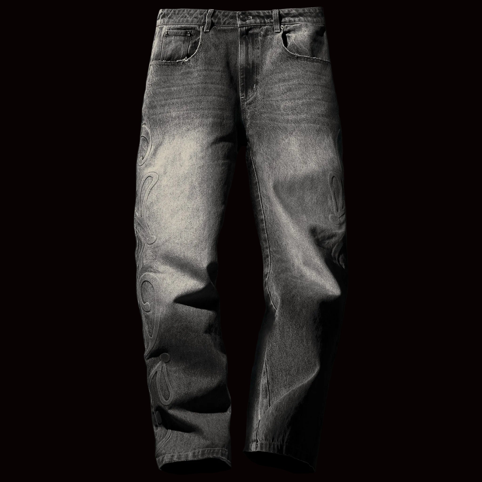 EARTH EMBOSSED DENIM PANT