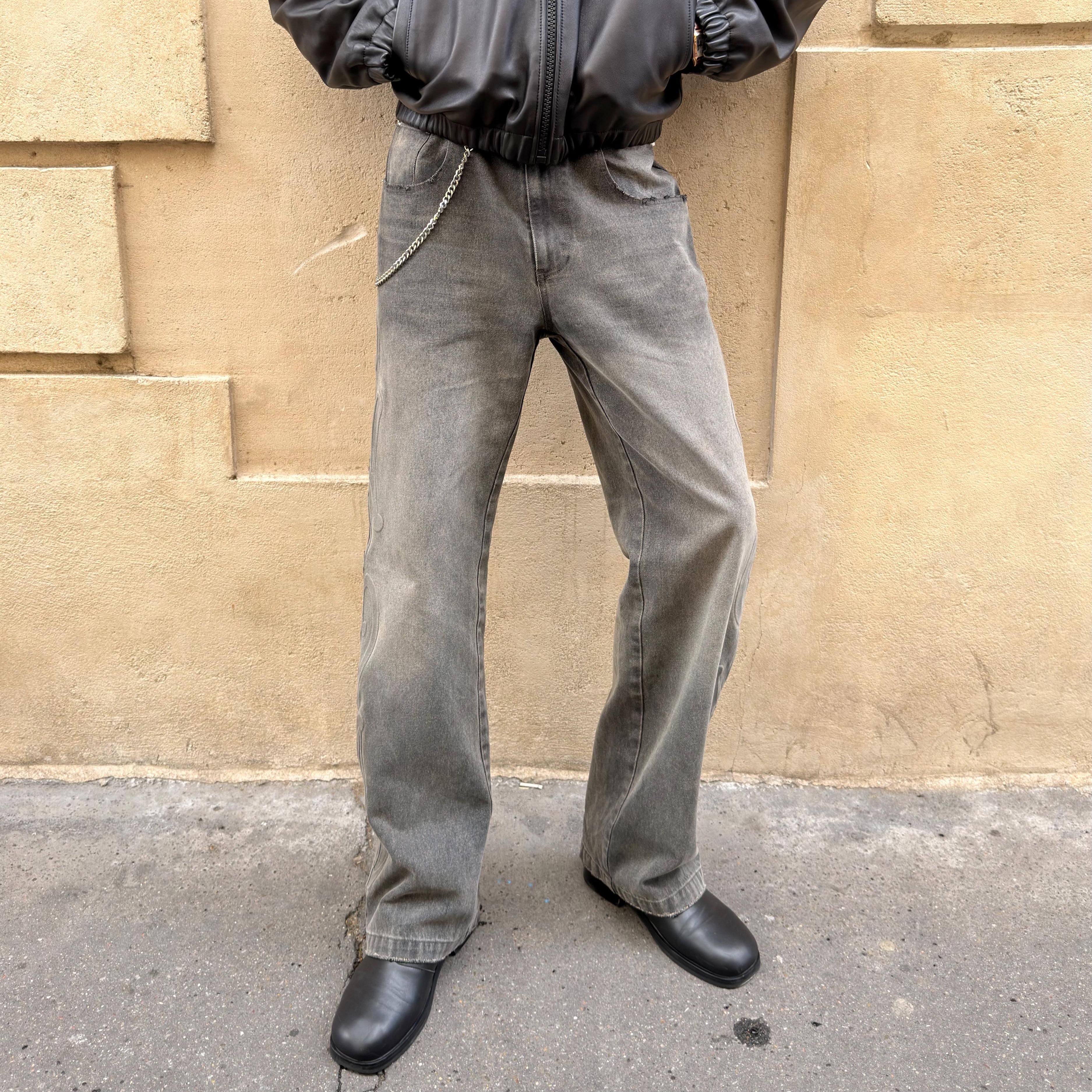 EARTH EMBOSSED DENIM PANT