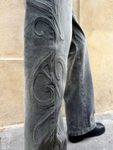 EARTH EMBOSSED DENIM PANT